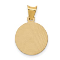 14K Yellow Gold Polished and Diamond-cut Baptism Round Pendant view 4