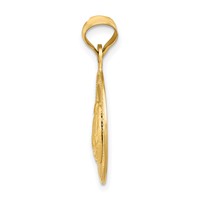 14K Yellow Gold Polished and Diamond-cut Baptism Round Pendant view 2