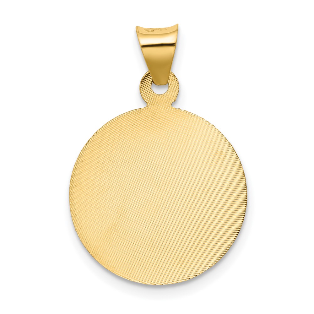 14k Polished and D/C Baptism Circle Pendant (K5677)