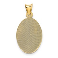 14K Pendant with Rose and White Rhodium Diamond-cut Baptism Oval view 3