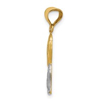 14K and White Rhodium Diamond-cut Boy Communion Semi-solid Pendant view 2