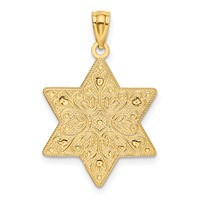 14K Two-Tone Polished Reversible Filigree Star of David Pendant view 3