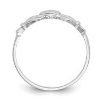 14K White Gold Claddagh Ring view 2