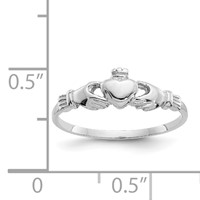 14K White Gold Claddagh Ring view 3