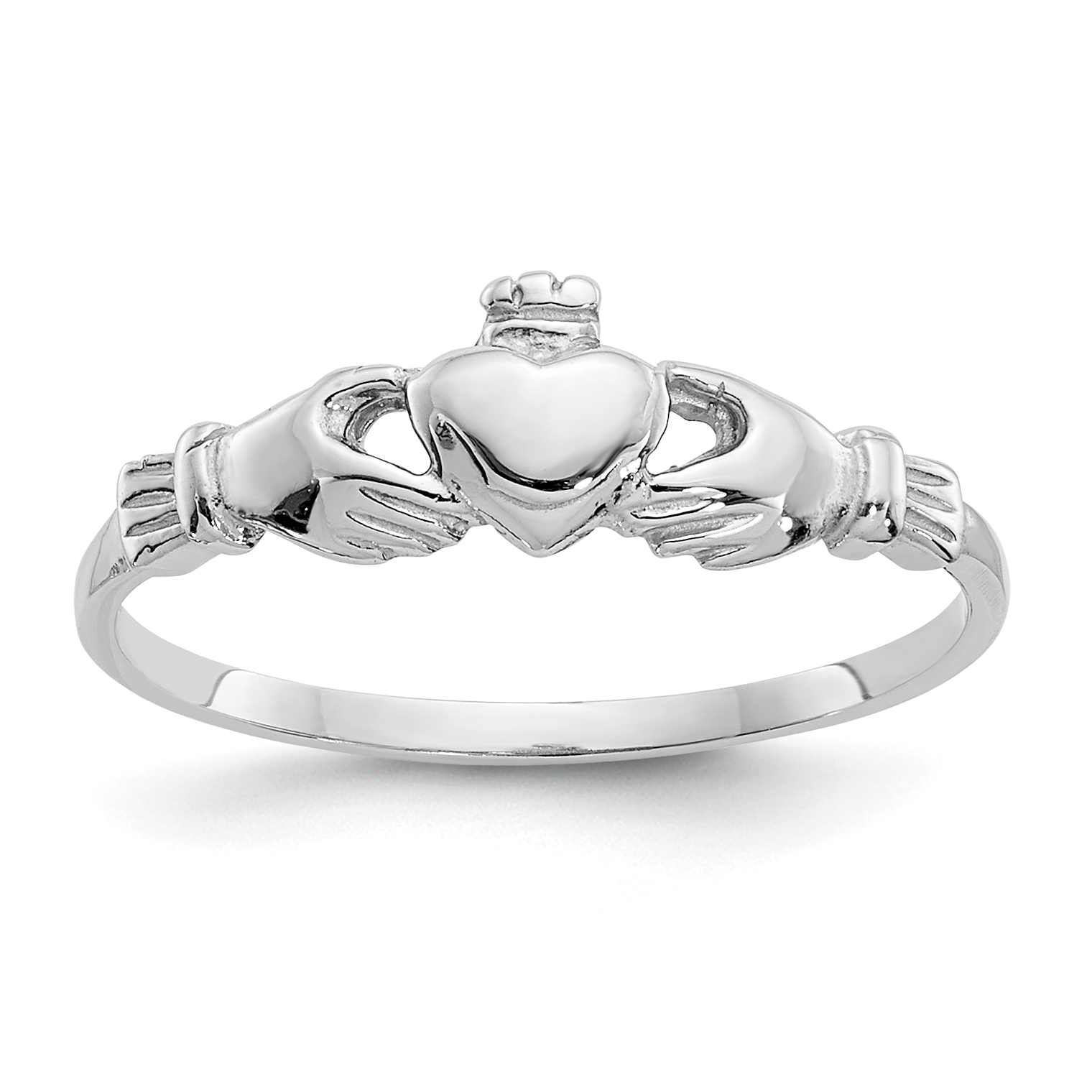 14k White Gold Child's Claddagh Ring (K571)