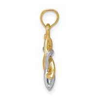 14K Two-tone Polished Star of David Pendant view 2