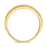 14K Polished and Textured Diamond-cut Dome Ring view 2