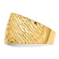14K Polished and Textured Diamond-cut Dome Ring view 3