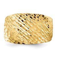 14K Polished and Textured Diamond-cut Dome Ring view 5