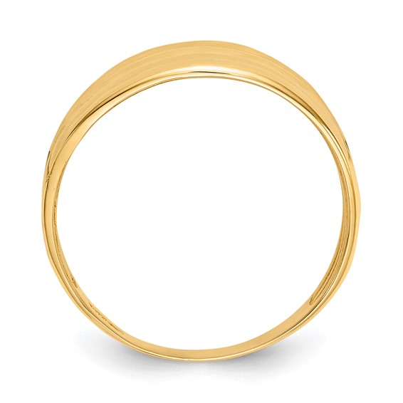 14K Polished Diamond-cut Four Ridge Fashion Dome Ring