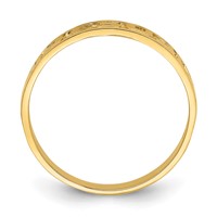 14K Yellow Gold Polished Jesus Ring with Hearts view 2