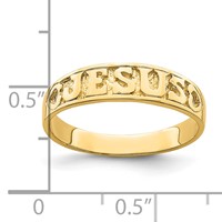 14K Yellow Gold Polished Jesus Ring with Hearts view 4