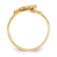 14K Yellow Gold Polished Crucifix Ring view 2