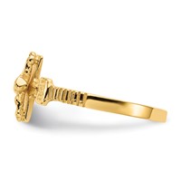 14K Yellow Gold Polished Crucifix Ring view 3
