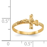 14K Yellow Gold Polished Crucifix Ring view 4