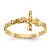 14K Yellow Gold Polished Crucifix Ring view 1