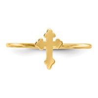 14K Yellow Gold Polished Cross Ring view 5