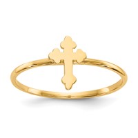 14K Yellow Gold Polished Cross Ring view 1