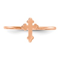 14K Rose Gold Polished Cross Ring view 5