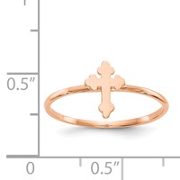 14K Rose Gold Polished Cross Ring view 4
