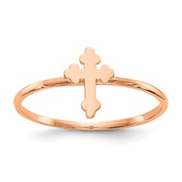 14K Rose Gold Polished Cross Ring view 1