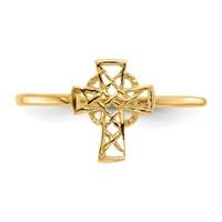 14K Polished Celtic Knot Cross Ring view 5