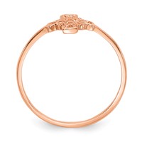 14K Rose Gold Polished Celtic Knot Cross Ring view 2