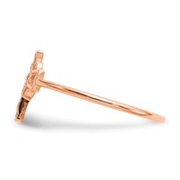 14K Rose Gold Polished Celtic Knot Cross Ring view 3
