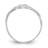 14K White Gold Ladies Polished Claddagh Ring view 2