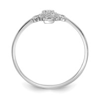 14K White Gold Polished Celtic Knot Cross Ring view 2