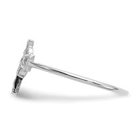 14K White Gold Polished Celtic Knot Cross Ring view 3