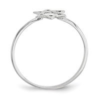 14K White Gold Polished Star of David Ring view 2