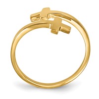 14K Yellow Gold Polished Double Cross Bypass Ring view 2