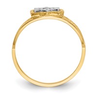 14K Two-Tone Polished Star of David Ring view 2