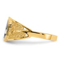 14K Two-Tone Polished Star of David Ring view 3