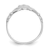 14K White Gold Polished Claddagh Ring view 2