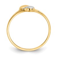 14K and White Rhodium Double Heart Ring view 2