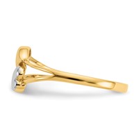 14K and White Rhodium Double Heart Ring view 3