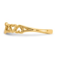 14K Polished Hearts Ring view 3
