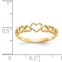 14K Polished Hearts Ring view 4