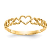 14K Polished Hearts Ring view 1