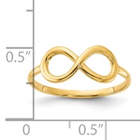 14K Yellow Gold Polished Infinity Ring view 4