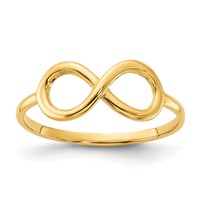 14K Yellow Gold Polished Infinity Ring view 1