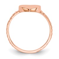 14K Rose Gold Polished Textured Heart Ring view 2