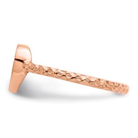 14K Rose Gold Polished Textured Heart Ring view 3