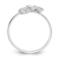 14K White Gold Polished Starfish and Sand Dollar Ring view 2
