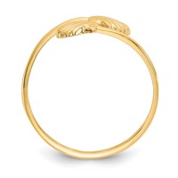14K Yellow Gold Polished Shells Bypass Ring view 2
