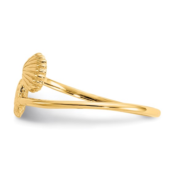 14k Polished Shells Bypass Ring