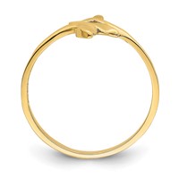 14K Yellow Gold Polished Double Whale Tails Bypass Ring view 2