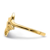 14K Yellow Gold Polished Double Whale Tails Bypass Ring view 3